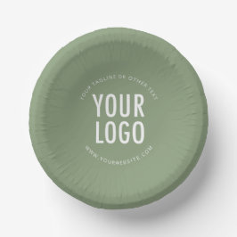 Sage Green Paper Bowls Custom Printed Company Logo Papieren Kommen