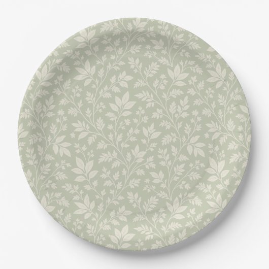 Sage Green Paper Plates Papieren Bordje (Voorkant)