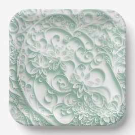 Sage Green Paper Quilling Daisy Design Papieren Bordje