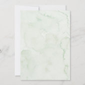 Sage Green Paraplu April Douches Baby shower Kaart (Achterkant)