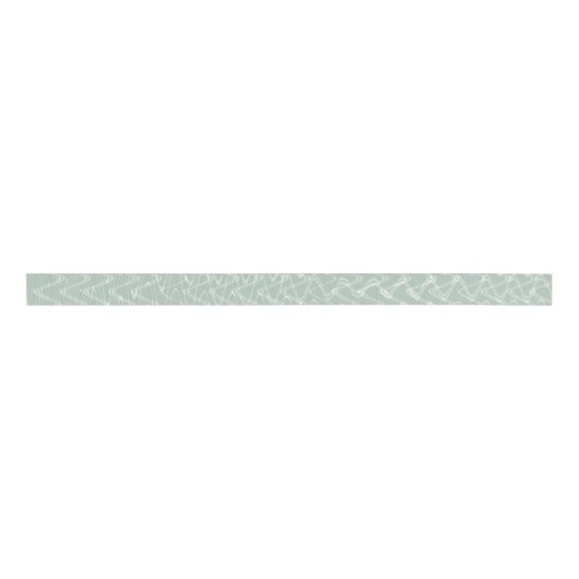Sage Green Pastel White Swirl Grosgrain Ribbon Grosgrain Lint (Voorkant)