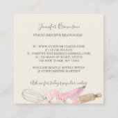 Sage Green Pastry Chef mok Boho chic Bakery Vierkante Visitekaartje (Achterkant)