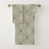 Sage Green Pattern Bad Handdoek (Insitu)