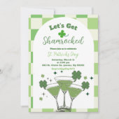 Sage Green Peppy St Patrick's Day Invitation Kaart (Voorkant)