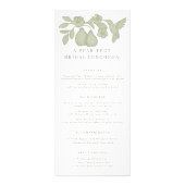 Sage Green Perfect Pear Bridal Luncheon Menu Kaart (Voorkant)