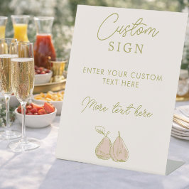 Sage Green Perfect Pear Bridal Shower Custom Sign Reclamebord Met Voetstuk