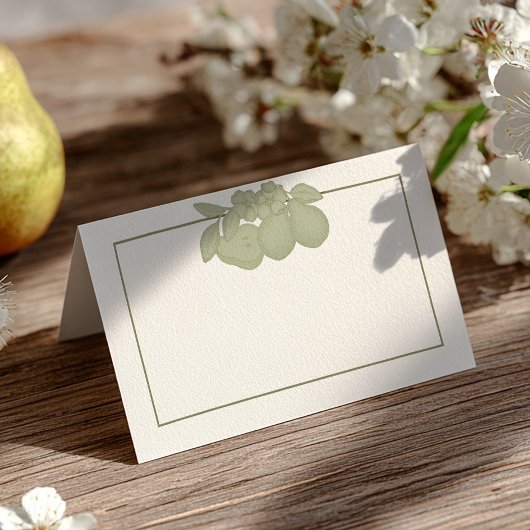 Sage Green Perfect Pear Flat Place Card Plaatskaartje