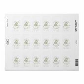 Sage Green Perfect Pear "Mint to Be" Wedding Favor Etiket (Full Sheet)