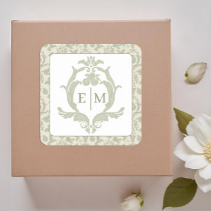 Sage Green Perfect Pear Monogram bruiloft Sticker