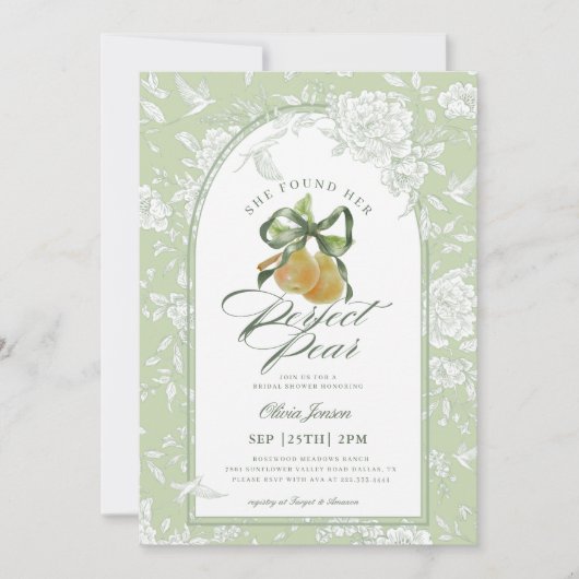 Sage Green Perfect Pear Pair Vrijgezellenfeest Kaart (Voorkant)