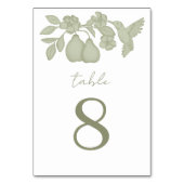 Sage Green Perfect Pear Trouwtafel Nummer Kaart (Voorkant)