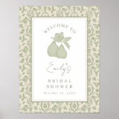 Sage Green Perfect Pear Vrijgezellenfeest Poster S (Voorkant)