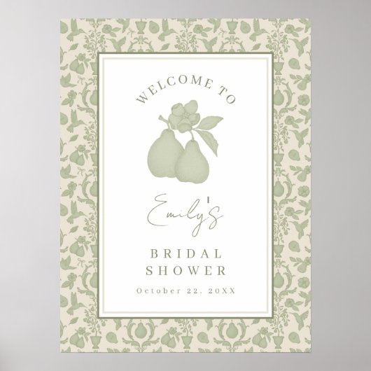 Sage Green Perfect Pear Vrijgezellenfeest Poster S (Voorkant)