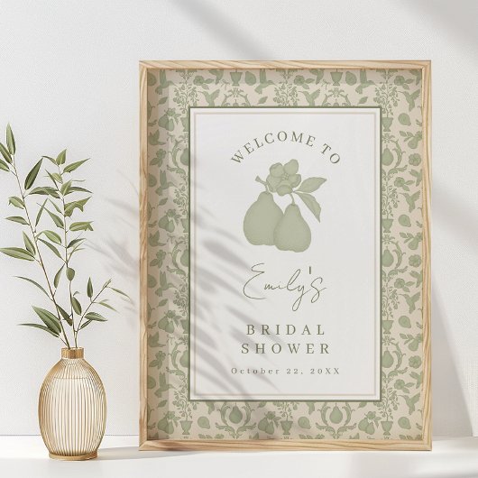 Sage Green Perfect Pear Vrijgezellenfeest Poster S