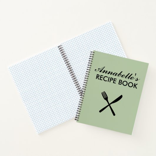 Sage Green Personal Family Recipbook Cookbook Notitieboek (Binnen)