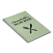 Sage Green Personal Family Recipbook Cookbook Notitieboek (Rechterzijde)