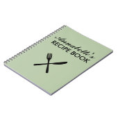 Sage Green Personal Family Recipbook Cookbook Notitieboek (Linkerzijde)