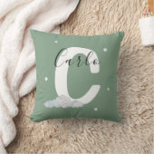 Sage Green Personalized Baby Name Pillow Custom Kussen (Deken)