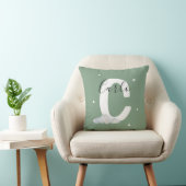 Sage Green Personalized Baby Name Pillow Custom Kussen (Stoel)