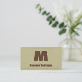 Sage Green Personalized Monogram Letter Name Visitekaartje (Staand voorkant)
