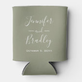 Sage Green Personalized Wedding Blikjeskoeler (Voorkant)
