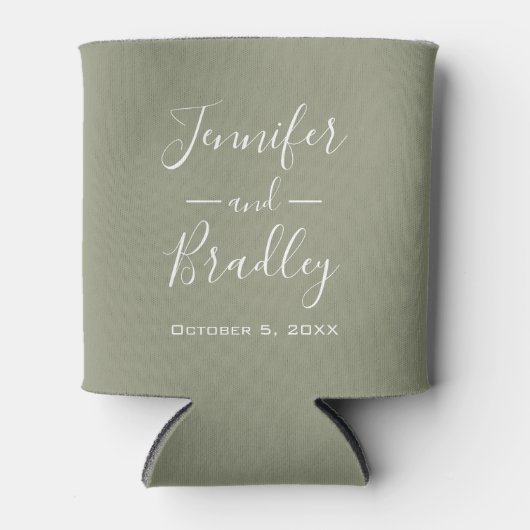 Sage Green Personalized Wedding Blikjeskoeler (Voorkant)