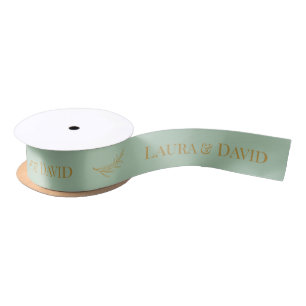 Sage Green Personalized Wedding Gift Ribbon Satijnen Lint