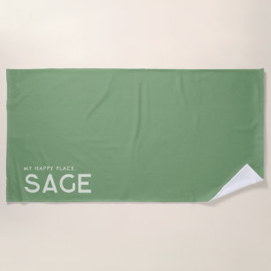 Sage Green Persoonlijke Slogan Beach Towel Strandlaken
