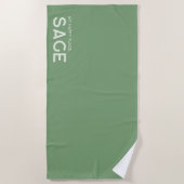 Sage Green Persoonlijke Slogan Beach Towel Strandlaken (Voorkant)