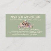 Sage Green Pet Sitter Walker Dog Care Visitekaartje (Achterkant)