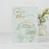 Sage Green Petals Reizen naar Mrs Vrijgezellenfees Kaart (Staand voorkant)