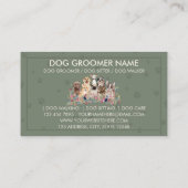 Sage green PetSitter dog veterinary framed Paws Visitekaartje (Achterkant)