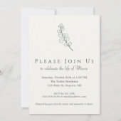 Sage Green Photo Celebration of Life Invitation Kaart (Achterkant)