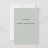 Sage green Photo Graduation Party Save the Date (Achterkant)
