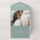 Sage Green Photo Seal and Send All In One Uitnodiging (Buitenkant)