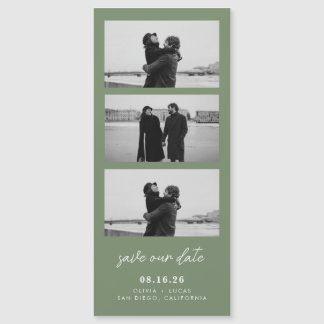 Sage Green Photo Strip Magnetic Wedding