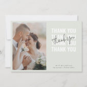 Sage Green Photo Wedding Bedankkaart (Voorkant)