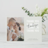 Sage Green Photo Wedding Bedankkaart (Staand voorkant)