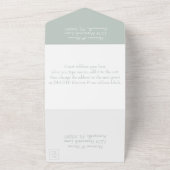 Sage Green Photo Wedding Invitation All In One Uitnodiging (Buitenkant)