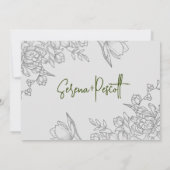 Sage Green Photo Wedding Invitation Kaart (Achterkant)