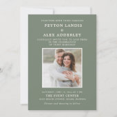 Sage Green Photo Wedding Kaart (Voorkant)