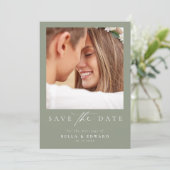 Sage Green Photo Wedding Save the Date (Staand voorkant)