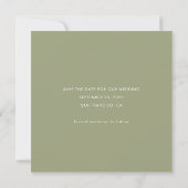 Sage Green Photo Wedding Save The Date (Achterkant)