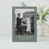 Sage Green Photo Wedding Save the Date Invitation (Staand voorkant)
