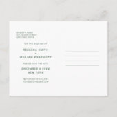 Sage Green Photo Wedding Save the Date Invitation Briefkaart (Achterkant)