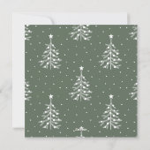 Sage Green | Pine Branch-kerstfotovierkant Feestdagenkaart (Achterkant)