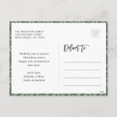 Sage Green | Pine Branch Merry-kerstfoto Feestdagenkaart (Achterkant)