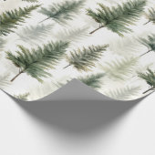 Sage Green Pine Tree Cadeaupapier (Hoek)