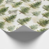 Sage Green Pine Tree Cadeaupapier (Hoek)