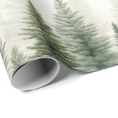 Sage Green Pine Tree Cadeaupapier (Rol Hoek)